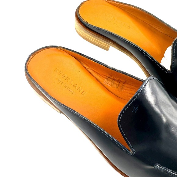 EVERLANE The Modern Loafer Slip On Leather Low Heel Mules 6.5 US in Navy - Picture 5 of 12